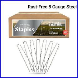 Sandbaggy RUST FREE 500 Pack 12 Inch Landscape StaplesSOD Garden Stakes Weed