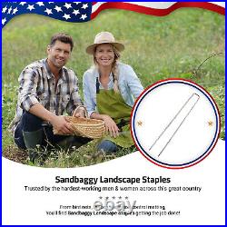 Sandbaggy RUST FREE 500 Pack 12 Inch Landscape StaplesSOD Garden Stakes Weed