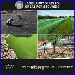 Sandbaggy RUST FREE 500 Pack 12 Inch Landscape StaplesSOD Garden Stakes Weed