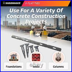 Sandbaggy X Flat Ties For Concrete Forms (0.82 W x 14.38L) 11 Gauge Steel