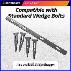 Sandbaggy X Flat Ties For Concrete Forms (0.82 W x 14.38L) 11 Gauge Steel