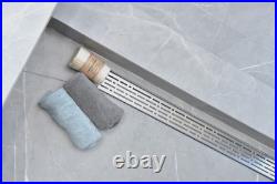 SereneDrains 304 SS Brushed Nickel Linear Shower Drain Kit Broken Lane 16-90