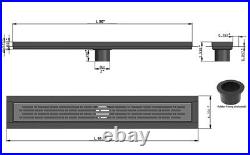 SereneDrains 304 SS Brushed Nickel Linear Shower Drain Kit Broken Lane 16-90