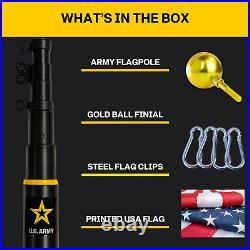 Service First Heavy Duty Telescoping Flagpole Kit (Army, 25 Foot)