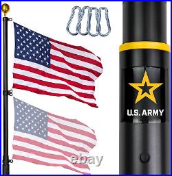 Service First Heavy Duty Telescoping Flagpole Kit (Army, 25 Foot)