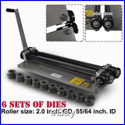 Sheet Metal Bead Roller Steel Gear Drive Bench Mount 18-Gauge Capacity With 6 Die