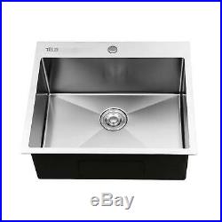 Single Basin 16 Gauge Stainless Steel Sink Undermount Drop Kitchen 25 x 22x 9