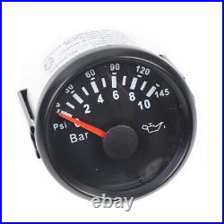 Six Gauge Set Black Background Digital Speedometer Tacho Fuel Temp Volts Oil