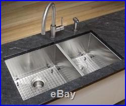 Small Cabinet Kitchen Sink 29 Dbl, 16 Gauge Zero Radius Stainless Steel-2918BD+