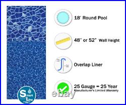 SmartLine 18' Round Overlap Cracked Glass Swimming Pool Liner 25 Gauge