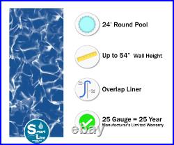 SmartLine 24' x 54 Round Overlap Sunlight Swimming Pool Liner 25 Gauge