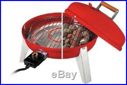 Smoker and Grill 4-in-1 Electric or Charcoal with Built-In Temperature Gauge