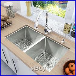 Sokal 33 Inch 16 Gauge Undermount Double Bowls Stainless Steel Kitchen Sinks