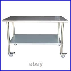 Sportsman SSWTWC60 Stainless Steel Work Table with Casters 24 x 60 Inches