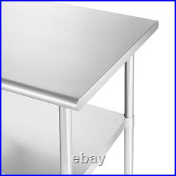 Stainless Steel 24 x 72 NSF Commercial Kitchen Work Food Prep Table with Casters