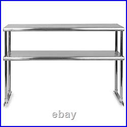 Stainless Steel Adjustable Double Overshelf for Work Table 14x24