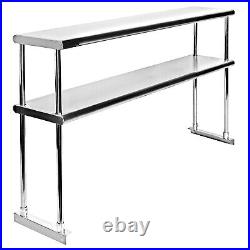 Stainless Steel Adjustable Double Overshelf for Work Table 14x24