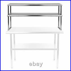 Stainless Steel Adjustable Double Overshelf for Work Table 18x48