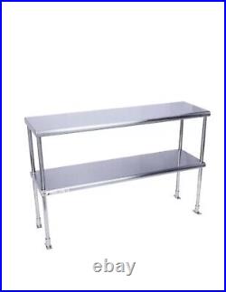 Stainless Steel Adjustable Double Overshelf for Work Table 18x48 TOP Mount