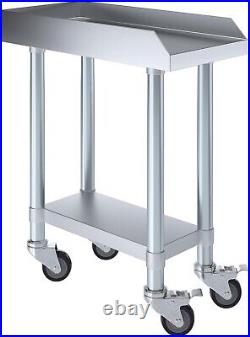 Stainless Steel Equipment Stand with Undershelf + Casters 24 Wide x 12 Length