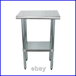 Stainless Steel Food Prep Work Table with Adjustable Undershelf 18 x 24