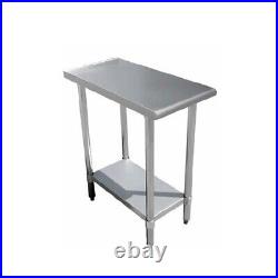 Stainless Steel Food Prep Work Table with Adjustable Undershelf 24 x 18