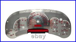 Stainless Steel Gauge Face Kit Red Text Matching Pointers GM 2003-2006 US Speedo