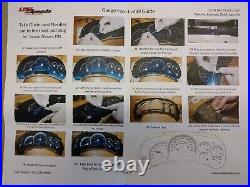 Stainless Steel Gauge Face Kit Red Text Matching Pointers GM 2003-2006 US Speedo