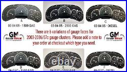 Stainless Steel Gauge Face Kit Red Text Matching Pointers GM 2003-2006 US Speedo