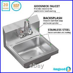 Stainless Steel Hand Sink 15 in. X 15 in. With Faucet