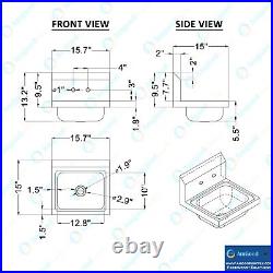 Stainless Steel Hand Sink 15 in. X 15 in. With Faucet