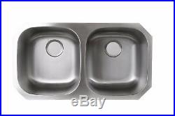 Stainless Steel Kitchen Sink Double Bowl 32 x 18x 9 Undermount 18 Gauge