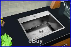 Stainless Steel Kitchen Sink Single Bowl 33x 22x 6 Drop in Top Mount 16 Gauge