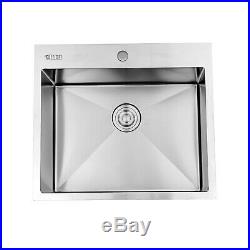 Stainless Steel Kitchen Sink Single Bowl 33x 22x 6 Drop in Top Mount 16 Gauge