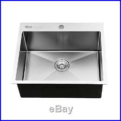 Stainless Steel Kitchen Sink Single Bowl 33x 22x 6 Drop in Top Mount 16 Gauge