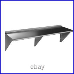 Stainless Steel Shelf 14 x 72 Inches 450lb, NSF Metal Commercial Shelves Wall