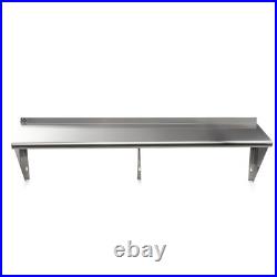 Stainless Steel Shelf 14 x 72 Inches 450lb, NSF Metal Commercial Shelves Wall