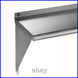 Stainless Steel Shelf 14 x 72 Inches 450lb, NSF Metal Commercial Shelves Wall