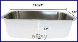 Stainless Steel Sink 31 X 18 X 10 Undermount Single Bowl 16 Gauge Free Grid