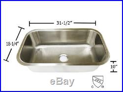 Stainless Steel Sink 31 X 18 X 10 Undermount Single Bowl 16 Gauge Free Grid