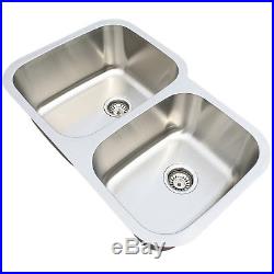 Stainless Steel Sink Bowl Kitchen 32x20'' 16 Gauge 60/40 Double Undermount
