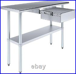 Stainless Steel Work Metal Table with Drawer Commercial and Residential Use