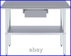 Stainless Steel Work Metal Table with Drawer Commercial and Residential Use