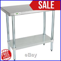 Stainless Steel Work Prep Shelf Table Commercial Restaurant 18 Gauge 18 x 36