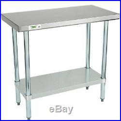 Stainless Steel Work Prep Shelf Table Commercial Restaurant 18 Gauge 18 x 36