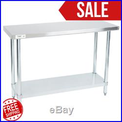 Stainless Steel Work Prep Shelf Table Commercial Restaurant 18 Gauge 18 x 48