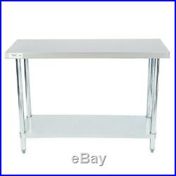 Stainless Steel Work Prep Shelf Table Commercial Restaurant 18 Gauge 18 x 48