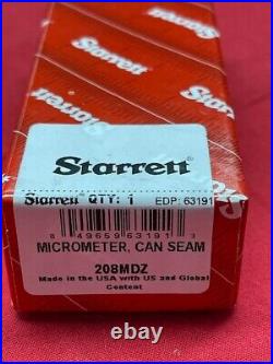 Starrett 208MDZ Stainless Steel Can Seam Micrometer IN STOCK