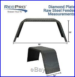 Steel 14 Gauge Diamond Tread Plate Tandem Or Single Axle Trailer Fenders 2pk