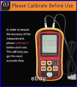 Thickness Gauge, GM100 1.2-220Mm Ultrasonic Thickness Gauge Steel Width Testing